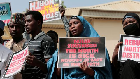 Protesta ante el secuestro de cientos de nios nigerianos