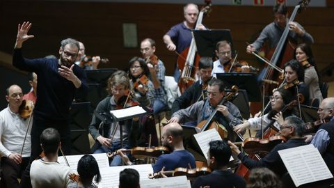 Imagen de archivo de un ensayo de la Orquesta Sinfónica de Galicia