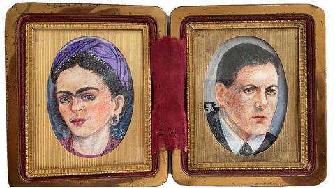 Retratos de Frida Kahlo y Alexandre Finisterre pintados por la artista mexicana