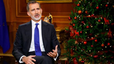 Felipe VI, en un instante de su discurso de Nochebuena