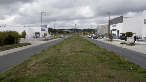 La mediana de la calle D del polígono de As Gándaras