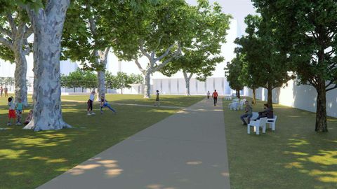 Una gran pradera arbolada conectará la plaza de Barcelos con el muro del convento de Santa Clara