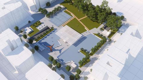 Plano general de la actuación que se quiere llevar a cabo en la plaza de Barcelos de Pontevedra