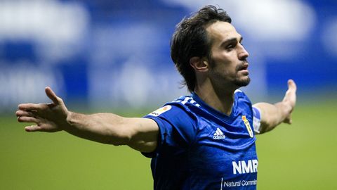 Arribas celebra su gol ante el Mallorca