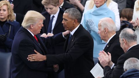 Trump recibe el saludo de Obama, en su toma de posesin el 20 de enero del 2017