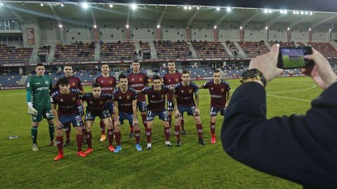 Equipo titular del Pontevedra CF que se enfrentó el pasado jueves al Cádiz en Copa del Rey