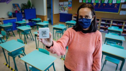 Aparato que mide el nivel de CO2 en Las Jesuitinas