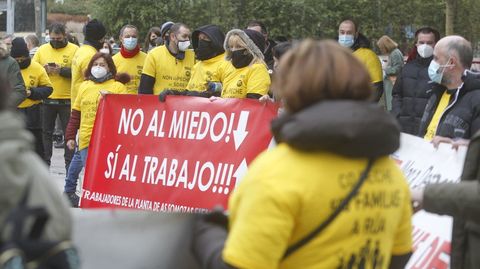Protesta reciente de la plantilla de la fábrica de palas