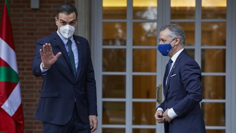 El presidente Pedro Snchez y el lendakari Urkullu, durante su ltimo encuentro en la Moncloa