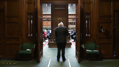 Boris Johnson, a su llegada a la Cámara de los Comunes