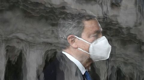 Draghi, durante su reunión en el palacio de Quirinal con el presidente Mattarella