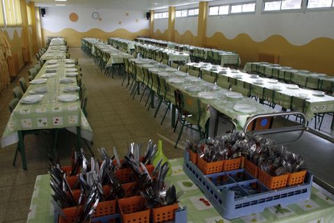 Comedor del colegio Xoán de Requeixo, en una foto de archivo