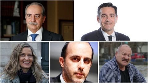 De izquierda a derecha y de arriba abajo, Antonio Couceiro, David Villasuso, Emma Lustres, Carlos Cantó y Eduardo Blanco