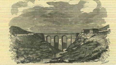 EL PUENTE DE CRUZUL EN UN DIBUJO APARECIDO EN EL SEMANARIO PINTORESCO ESPAÑOL EN 1850