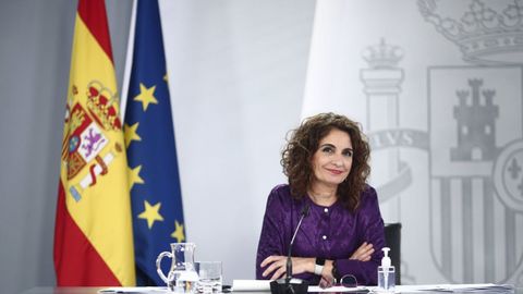 La portavoz del Gobierno, María Jesús Montero, en la rueda de prensa tras el Consejo de Ministros del pasado martes