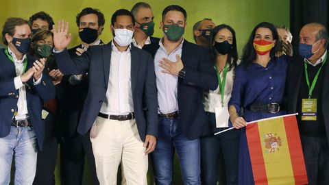 Santiago Abascal e Ignacio Garriga celebraron los resultados electorales de Cataluña