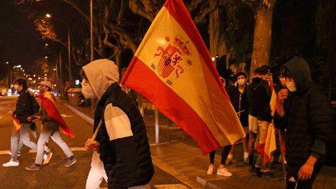 Simpatizantes de Vox por las calles de Barcelona, en una imagen de archivo