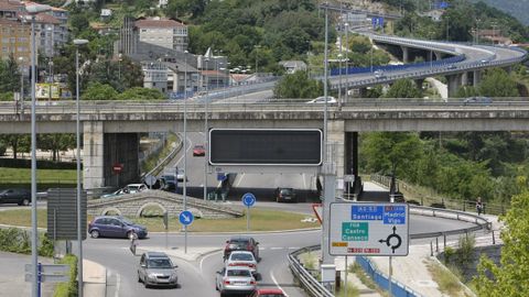 Panel informativo situado en el acceso centro a la ciudad