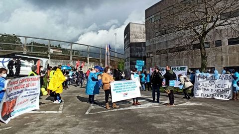 Concentración de trabajadores del Consorcio en Santiago