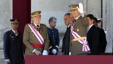 Juan Carlos I junto a Felipe VI en San Lorenzo de El Escorial, en una imagen de archivo