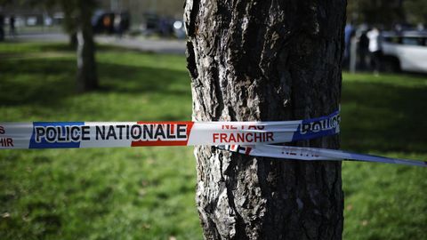 Zona acordonada donde se produjo una de las peleas