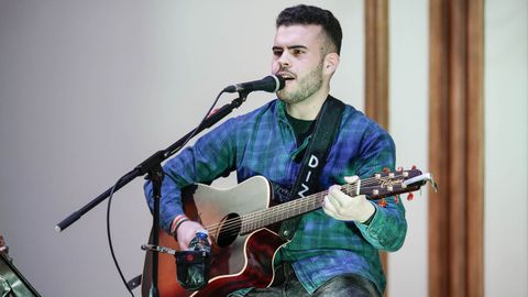 Adrián, durante su último concierto antes de las restricciones que se levantan hoy, en enero en el Liceo