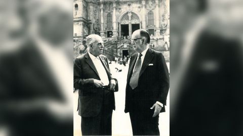 Baltar y Cela, retratados en el Obradoiro