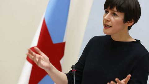 Ana Pontón, esta mañana en Santiago