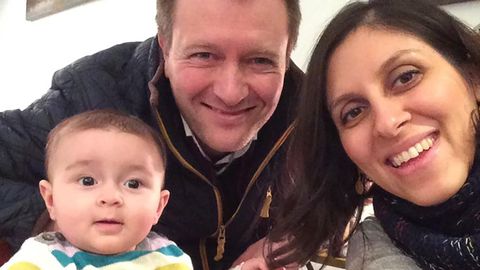 Zaghari-Ratcliffe, con su esposo y su hija en una imagen de archivo