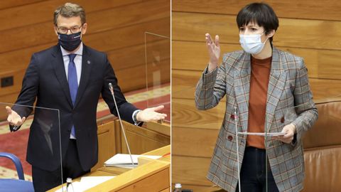Feijoo y Pontón, en el Parlamento este martes