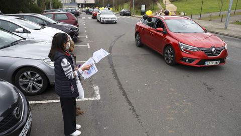 Caravana de protesta de la Plataforma de Trabajadores Públicos Temporales en Fraude de Ley