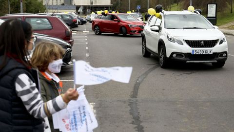 Caravana de protesta de la Plataforma de Trabajadores Públicos Temporales en Fraude de Ley