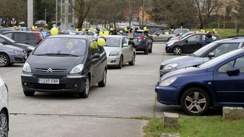 Caravana de protesta de la Plataforma de Trabajadores Públicos Temporales en Fraude de Ley