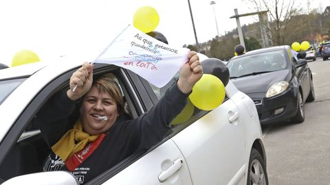 Caravana de protesta de la Plataforma de Trabajadores Públicos Temporales en Fraude de Ley