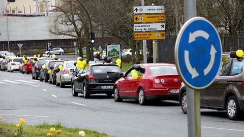 Caravana de protesta de la Plataforma de Trabajadores Públicos Temporales en Fraude de Ley