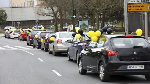 Caravana de protesta de la Plataforma de Trabajadores Públicos Temporales en Fraude de Ley