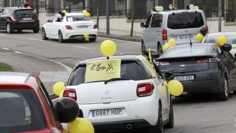Caravana de protesta de la Plataforma de Trabajadores Públicos Temporales en Fraude de Ley