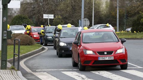Caravana de protesta de la Plataforma de Trabajadores Públicos Temporales en Fraude de Ley