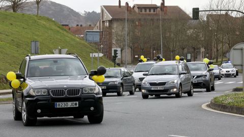 Caravana de protesta de la Plataforma de Trabajadores Públicos Temporales en Fraude de Ley