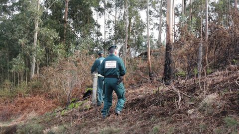 Imagen de archivo de una investigacin de la Guardia Civil de un incendio en Asturias