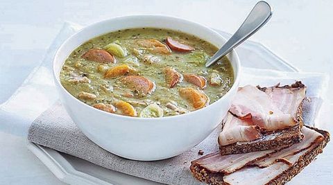 Erwten soup.  Compuesta por guisantes es tpica de los Pases Bajos.
