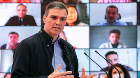 Pedro Sánchez, el sábado durante la presentación de Ángel Gabilondo como candidato socialista a la presidencia de la Comunidad de Madrid