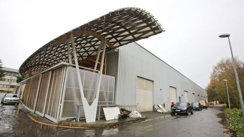 Cubierta de madera en la Escola Politécnica de Lugo, colocada por Pemade