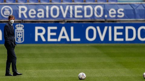 José Ángel Ziganda, en el Carlos Tartiere