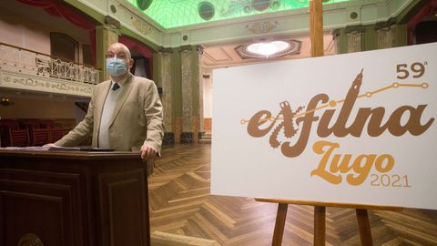 Un logotipo al detalle. El cartel de la exposición está conformado por la muralla de Lugo (en la X), la catedral (en la L) y el tramo de la provincia del Camino Primitivo, con la parada de la ciudad de Lugo en el punto de la letra I
