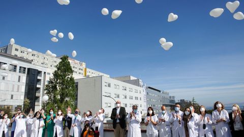 Homenaje a los pacientes covid-19 en el Chuac, A Coruña