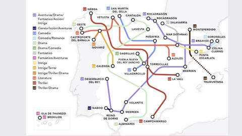 Infografía de los lugares imaginarios en España