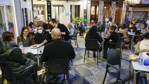 Algunas terrazas estaban llenas, otras tenían que estar cerradas