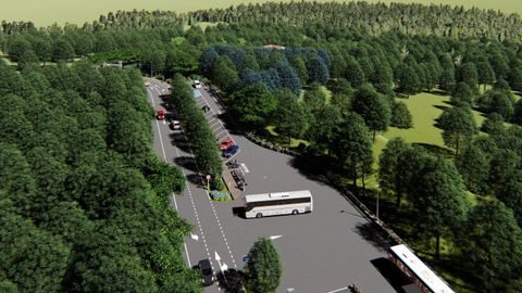 Parque Central de Galicia: zona de aparcamiento