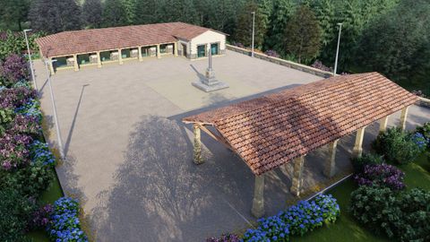 Parque Central de Galicia: plaza central con el centro de visitantes